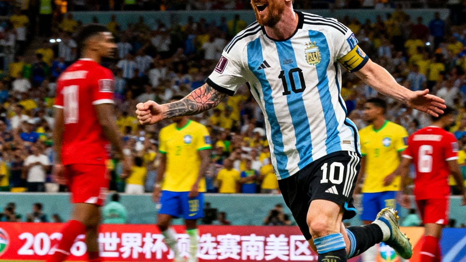 2026世界杯预选赛南美区，阿根廷3-0大胜巴西，梅西梅开二度